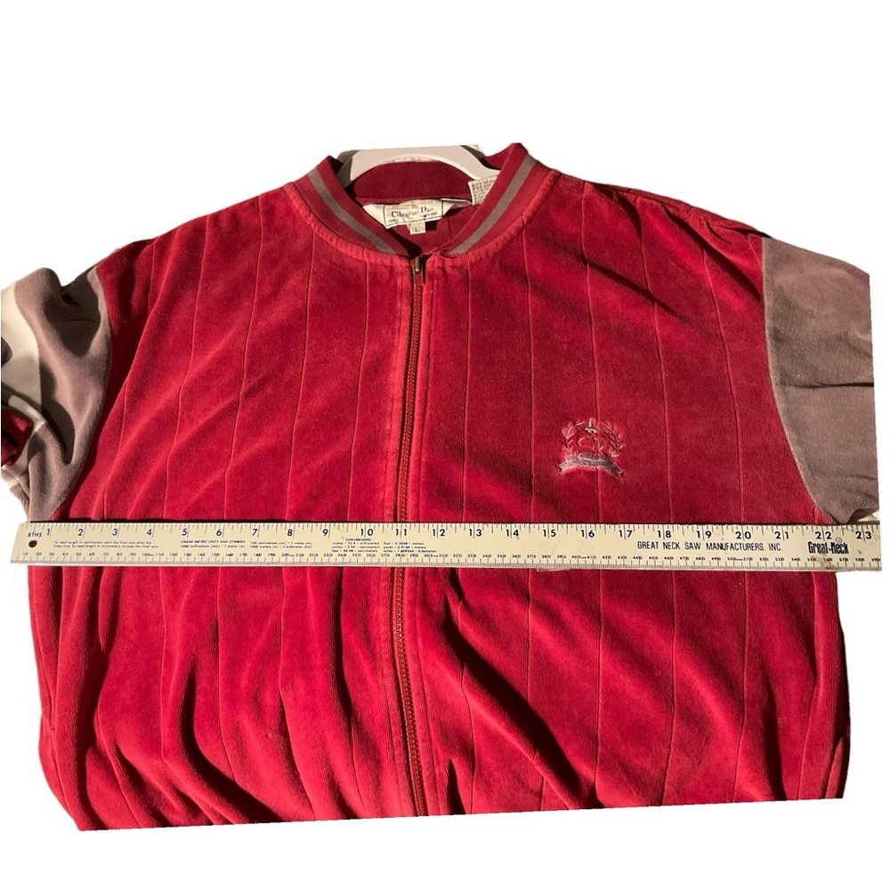 ** Christian Dior L E Connaisseur Red Velvet Jacket/ Sweater - Picture 12 of 13